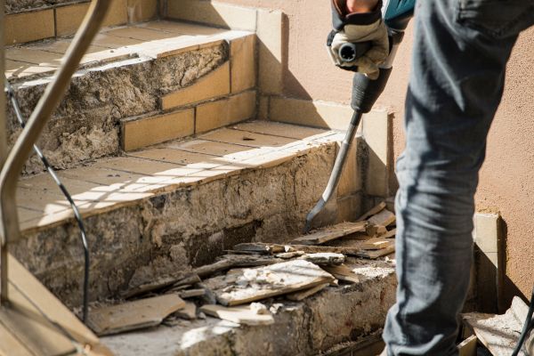 Concrete Stair Demolition in Barrington